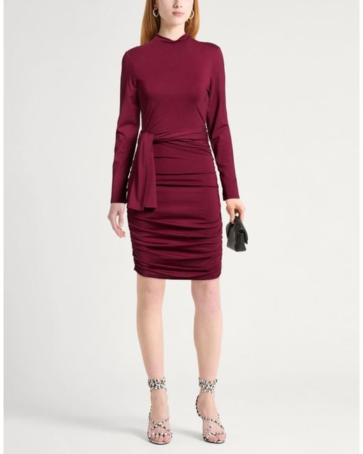 Mar De Margaritas Red Burgundy Mini Dress Rayon, Polyamide, Elastane