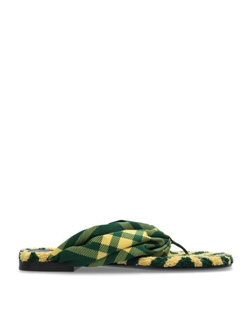 Sandalias de dedo Burberry de color Green