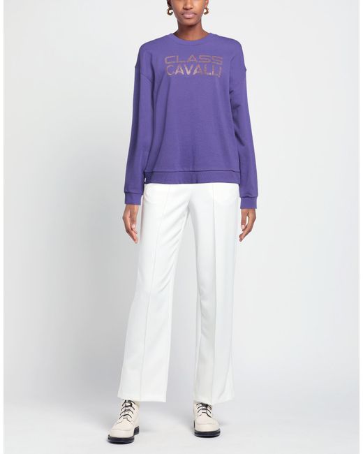 Roberto Cavalli Purple Sweatshirt Cotton