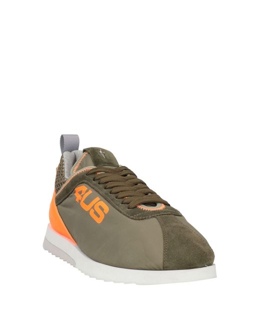 Cesare Paciotti Green Military Sneakers Leather, Textile Fibers for men