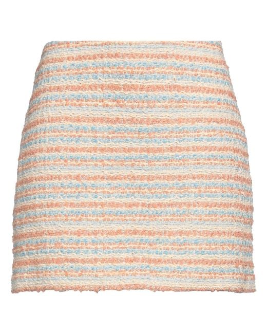 Roberto Collina Natural Sand Mini Skirt Cotton, Viscose, Linen, Nylon, Silk