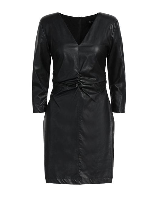 Hanita Black Mini Dress Polyester, Elastane, Polyurethane