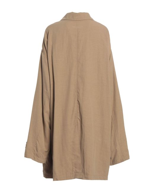 MM6 by Maison Martin Margiela Natural Overcoat & Trench Coat Polyamide