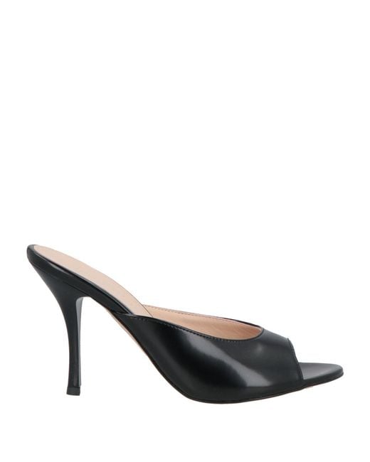 Pinko Black Sandals Textile Fibers