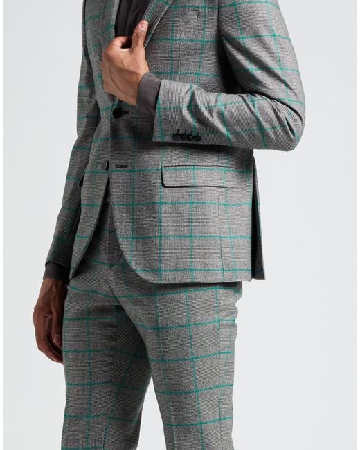 Manuel Ritz Gray Suit Virgin Wool, Polyester, Elastane for men