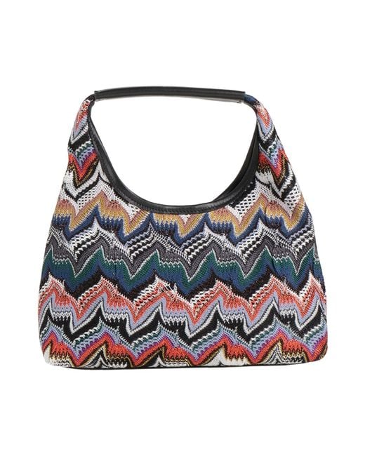Missoni Blue Handbag Textile Fibers, Leather