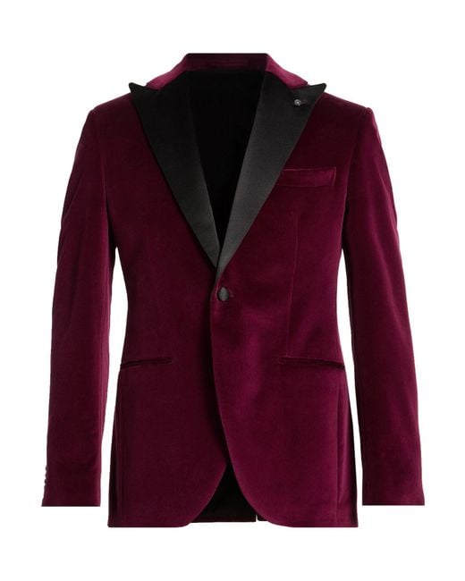 Luigi Bianchi Purple Plum Blazer Cotton for men