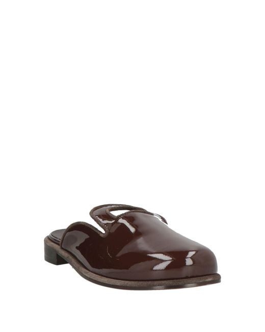 Calpierre Brown Mules & Clogs Leather