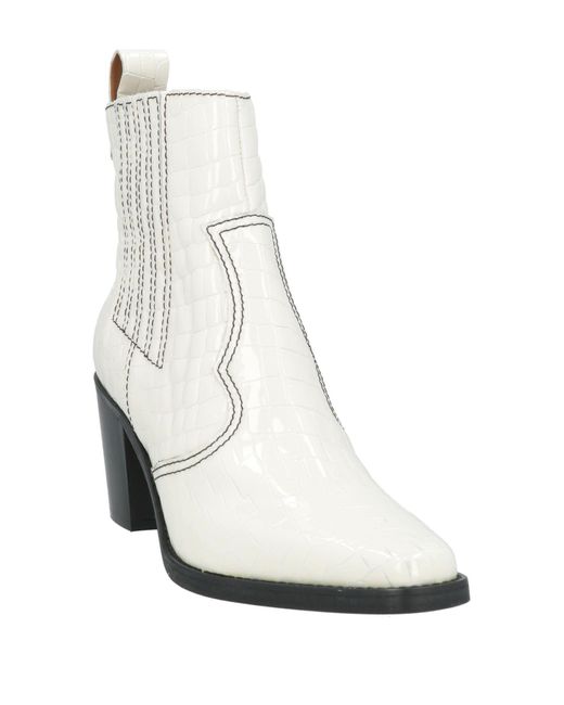 Ganni White Ankle Boots