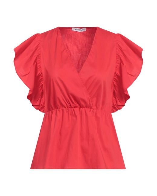 Caractere Red Top Cotton, Polyamide, Elastane