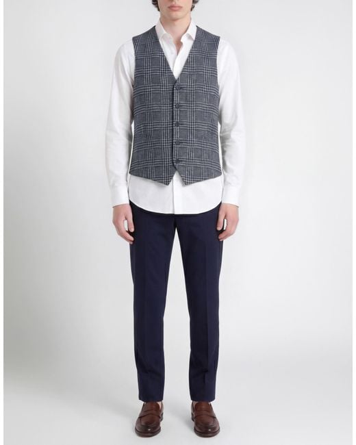 DIGEL Blue Tailored Vest Polyester, Cotton, Viscose, Elastane for men