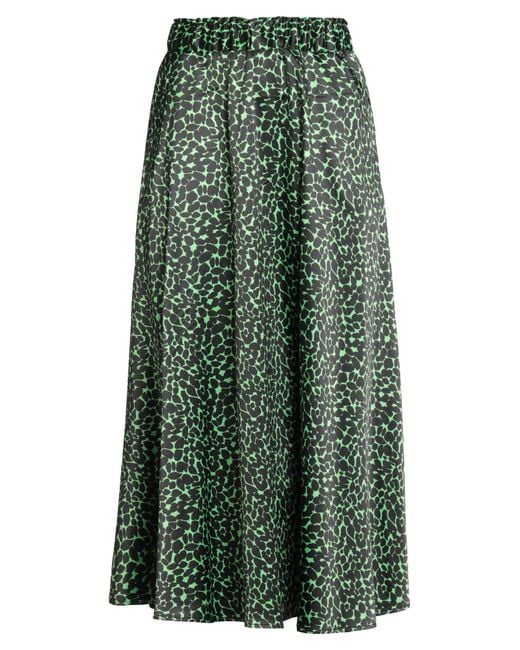 Shirtaporter Green Light Midi Skirt Polyester