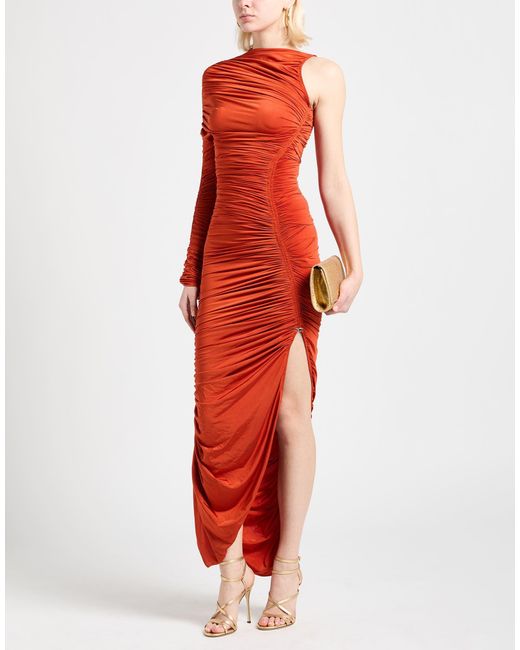 Mugler Red Maxi Dress Polyamide, Elastane