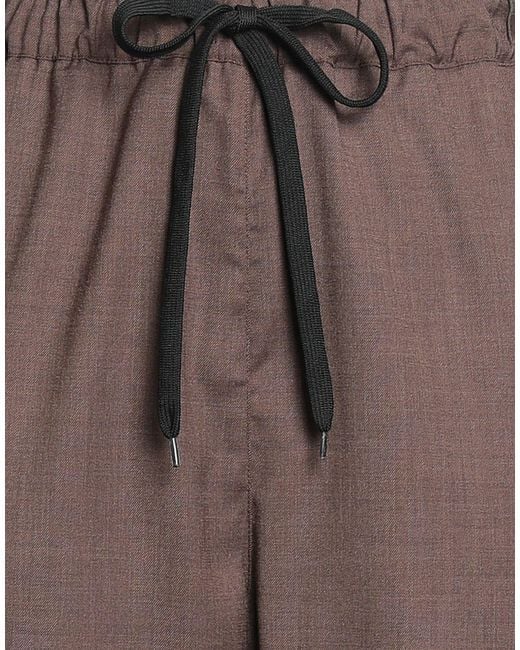 MEIMEIJ Brown Pants Polyester, Viscose, Elastane, Acetate
