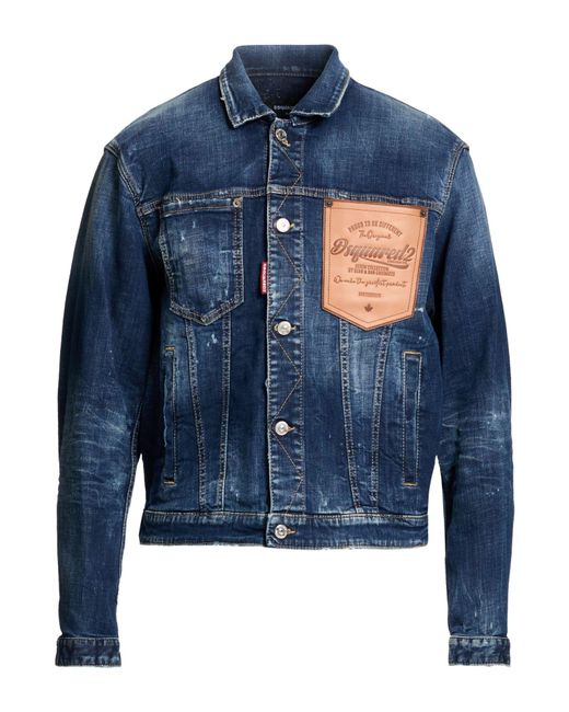 DSquared² Blue Denim Outerwear Cotton, Elastane for men