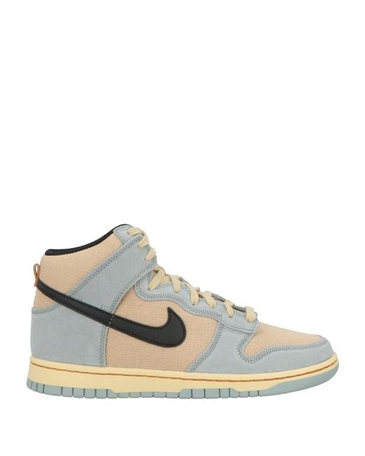 Nike White Sneakers Leather, Textile Fibers for men