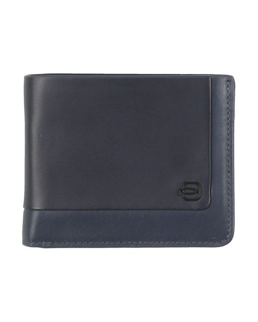 Piquadro Blue Wallet Cow Leather for men