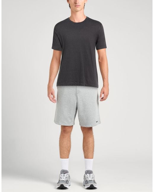 Alpha Studio Black Charcoal T-Shirt Linen, Elastane for men