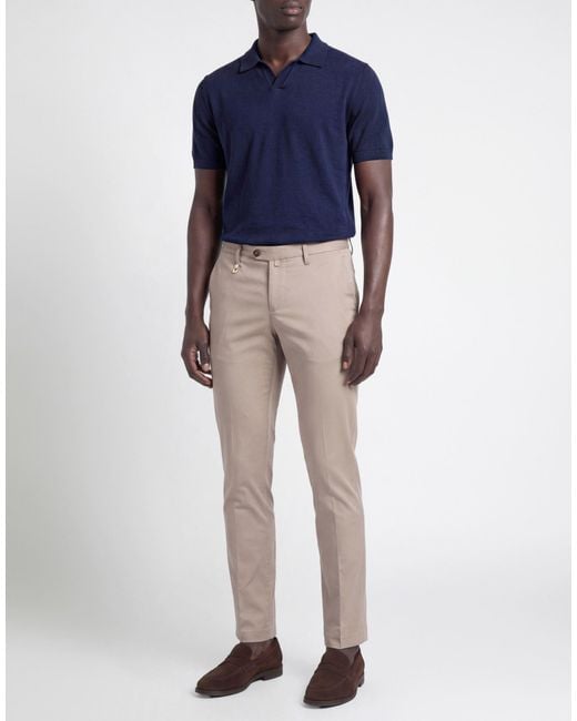 Barbati Gray Khaki Pants Cotton, Elastane for men