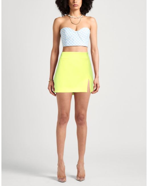 Blumarine Yellow Mini Skirt Polyester, Elastane