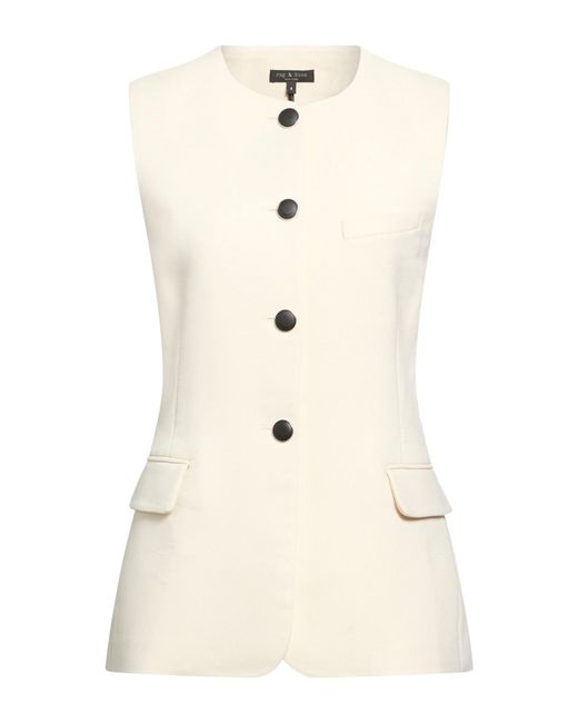 Rag & Bone Natural Cream Blazer Polyester, Viscose, Elastane