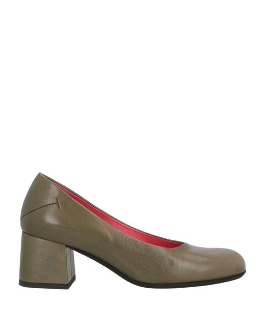 Pas De Rouge Green Pumps Leather