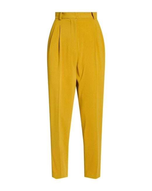 Elisabetta Franchi Yellow Pants Polyester, Elastane