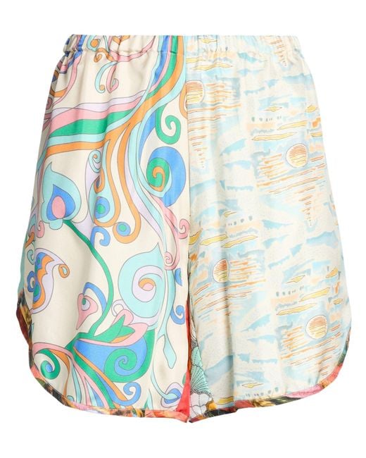 La Prestic Ouiston White Shorts & Bermuda Shorts Silk