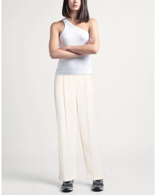 ARMANI EXCHANGE White Pants Polyester, Elastane