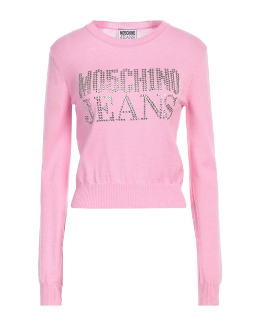 Moschino Jeans Pink Sweater Acrylic, Virgin Wool