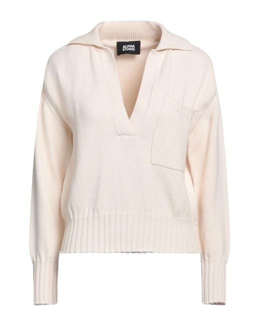 Alpha Studio White Jumper