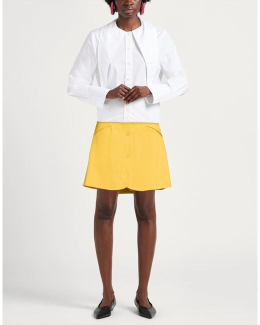 MEIMEIJ Yellow Marigold Mini Skirt Viscose, Polyamide, Elastane