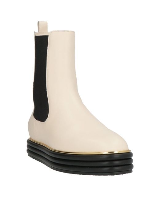 Bally Black Cream Ankle Boots Calfskin