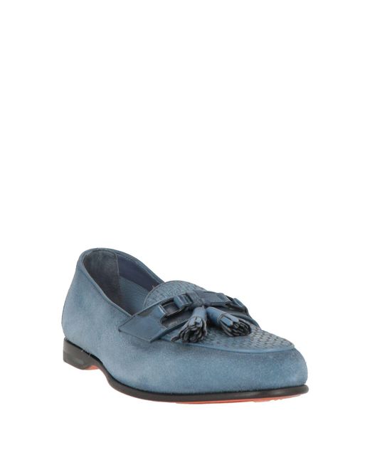 Santoni Blue Loafers Leather for men
