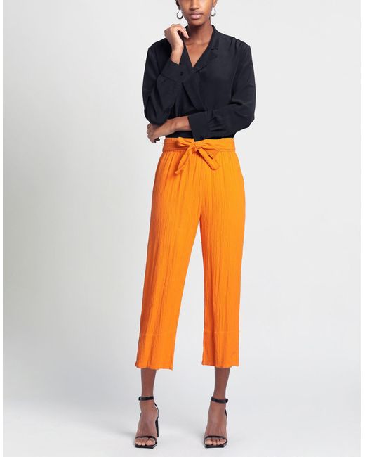 EDITED Orange Pants Viscose, Cotton