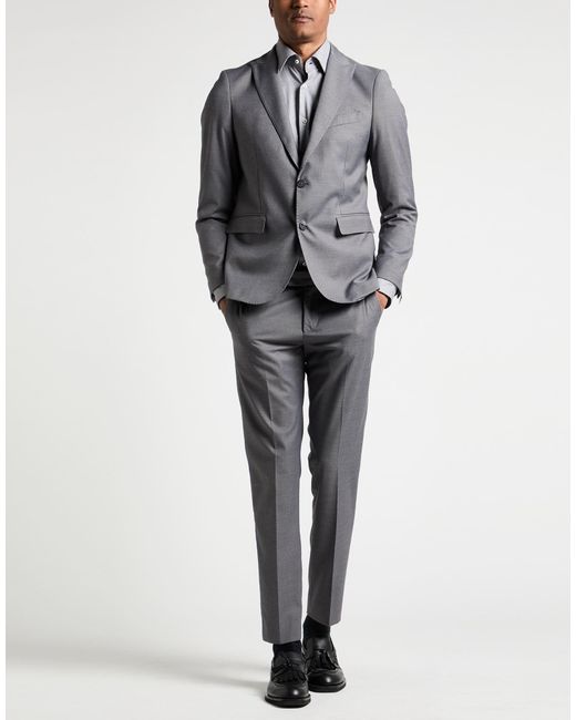 MULISH Gray Premium Suit Polyester, Viscose, Elastane for men