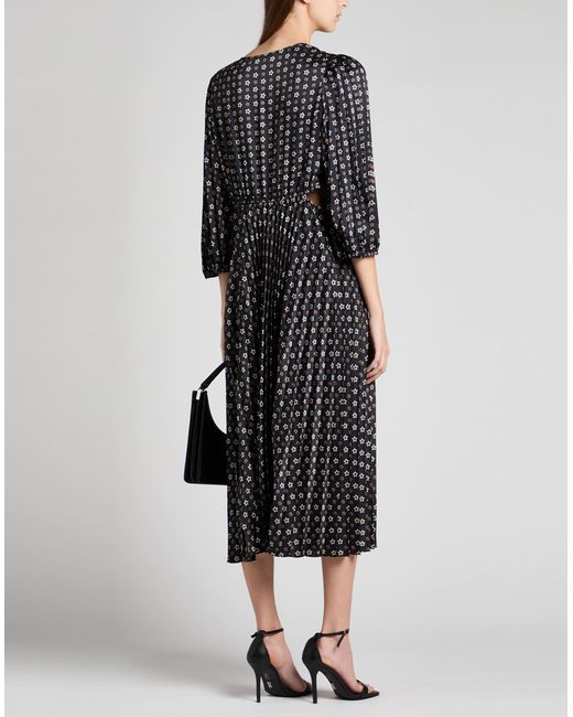 Sandro Black Midi Dress Polyester