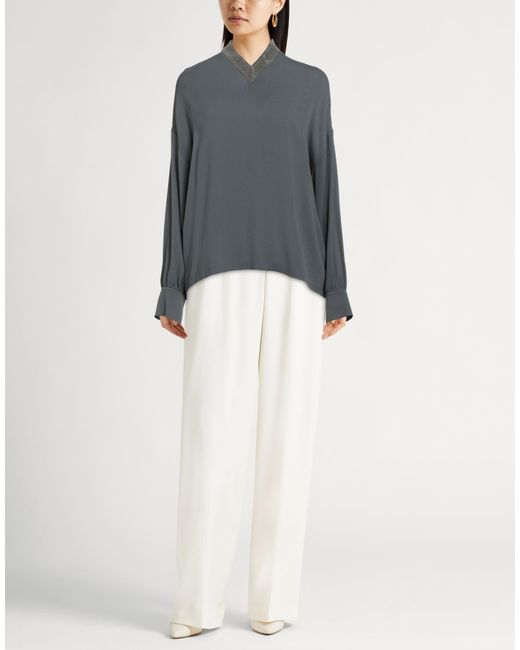 Fabiana Filippi Gray Top Acetate, Silk, Ecobrass
