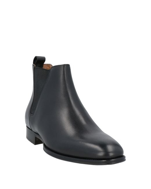 Dunhill Black Ankle Boots Leather, Elastic Fibres for men