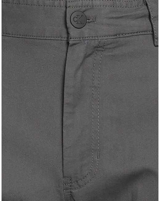 Calvin Klein Gray Pants Cotton, Elastane for men