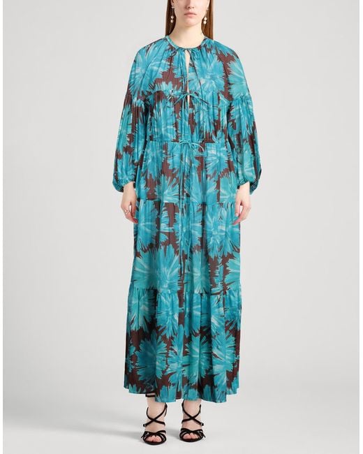 Liviana Conti Blue Azure Maxi Dress Cotton