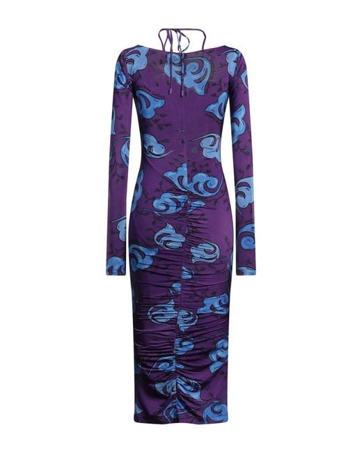 Versace Jeans Couture Blue Midi Dress Viscose, Elastane