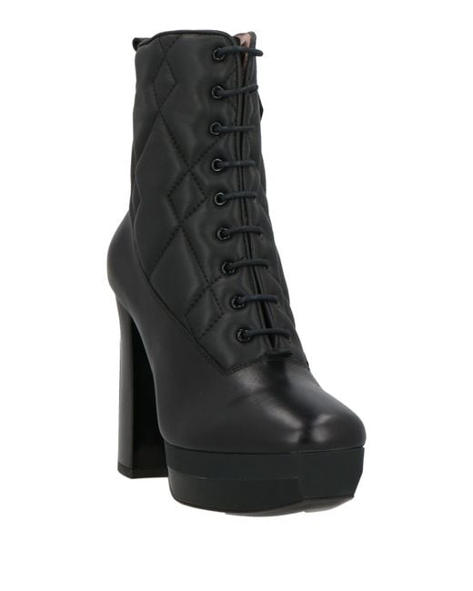 Pollini Black Ankle Boots Leather