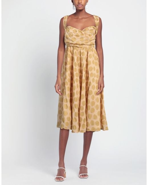 ALESSIA SANTI Metallic Midi Dress Cotton, Silk