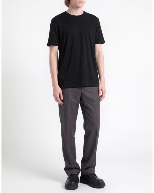 Kiton Black T-Shirt Cotton, Cashmere for men
