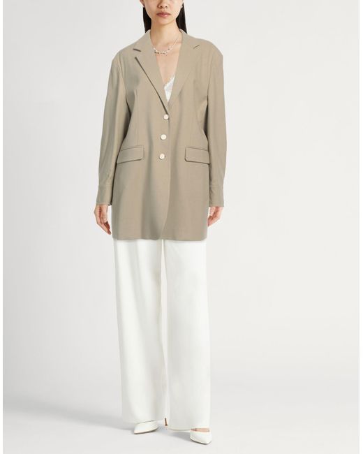 Alysi Natural Crème Sand Blazer Viscose, Polyester, Wool, Elastane