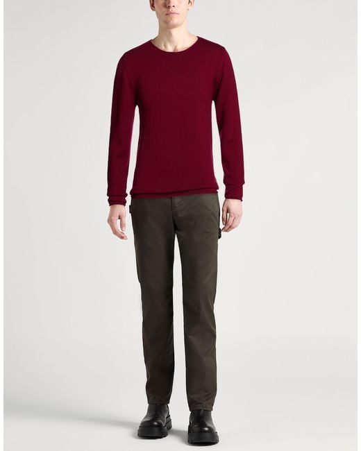 Daniele Fiesoli Red Burgundy Sweater Virgin Wool for men