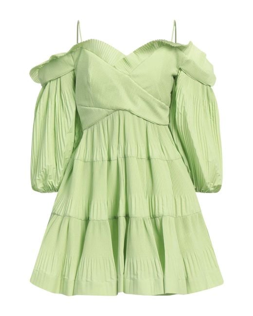 MEIMEIJ Green Lime Mini Dress Polyester, Cotton, Acetate, Elastane, Polyamide
