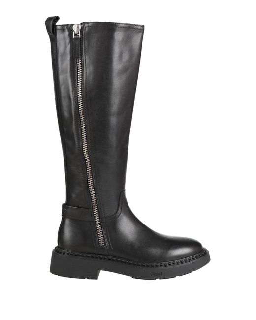 Ash Black Boot Leather