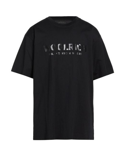 Woolrich Black T-Shirt Cotton for men